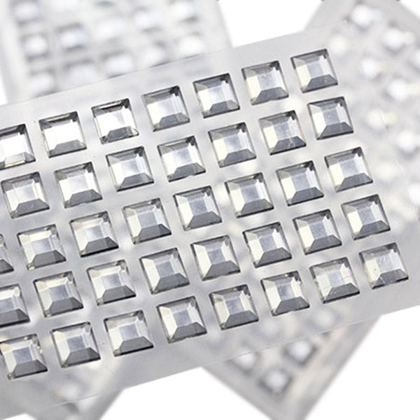 Crystal Square Stick On Gems