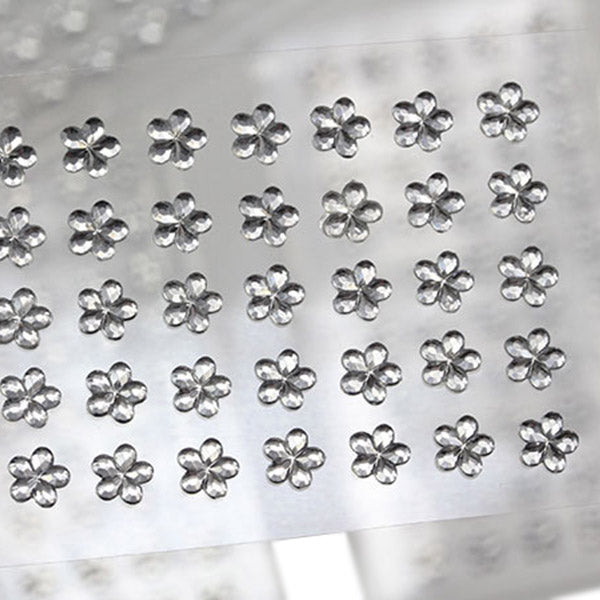 Crystal Stick On Flower Gems