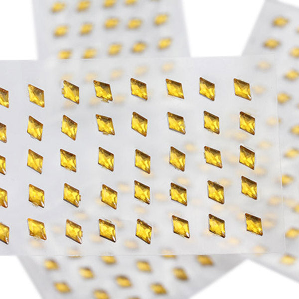 Gold Topaz Diamond Stick On Gems - 6x4mm - 250 Pieces