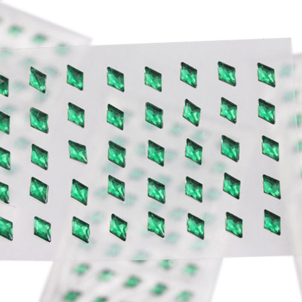 Green Diamond Stick On Gems - 6x4mm - 250 Pieces