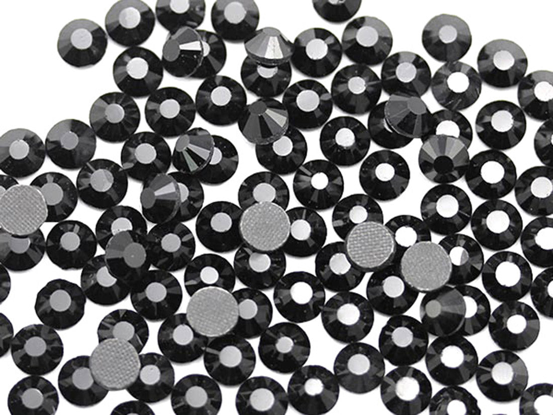 Jet Black Hotfix Glass Rhinestones