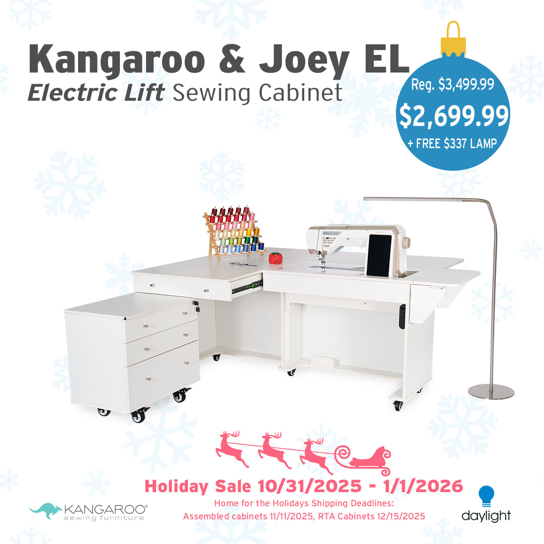 Kangaroo & Joey Dual Rail Electric Sewing Cabinet FREE FLOOR LAMP