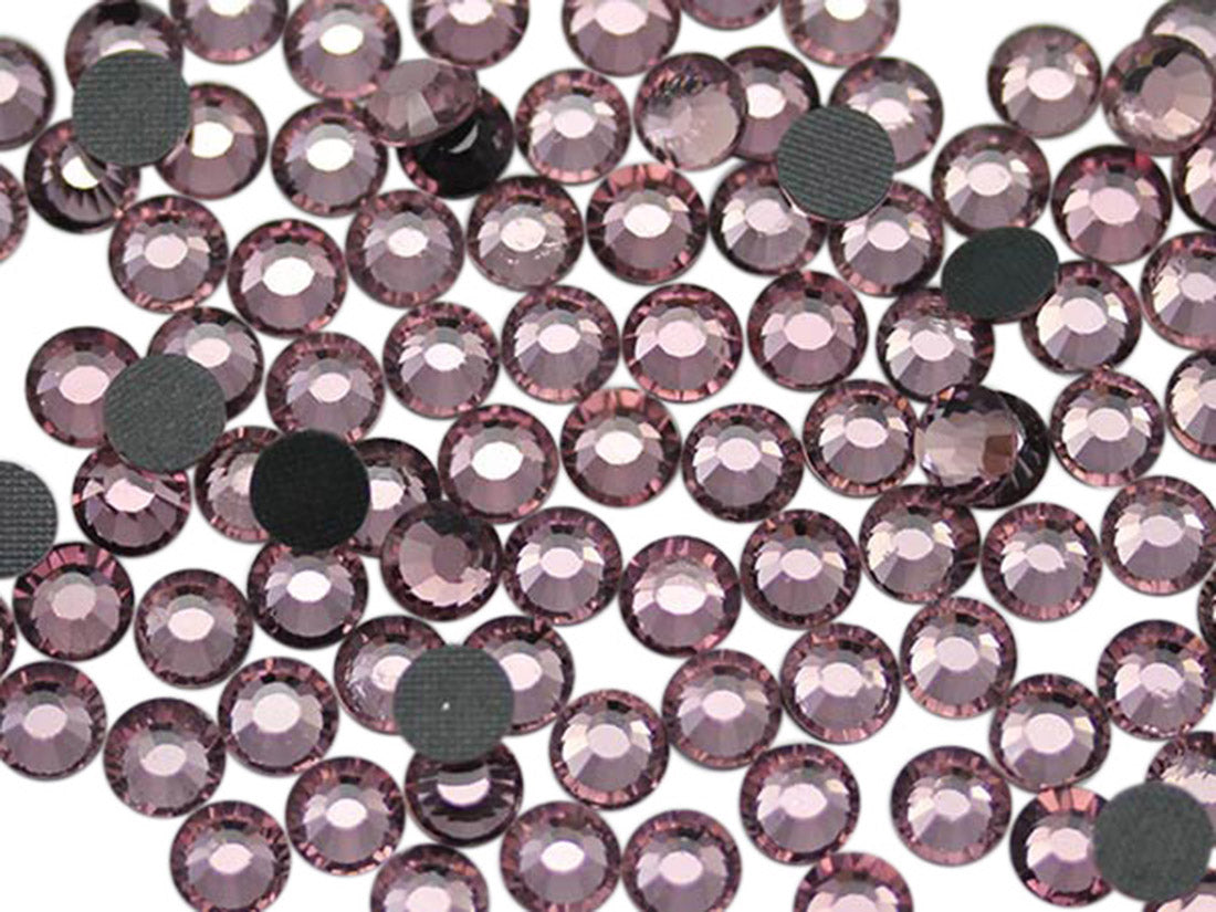 Pink Rose Hotfix Glass Rhinestones