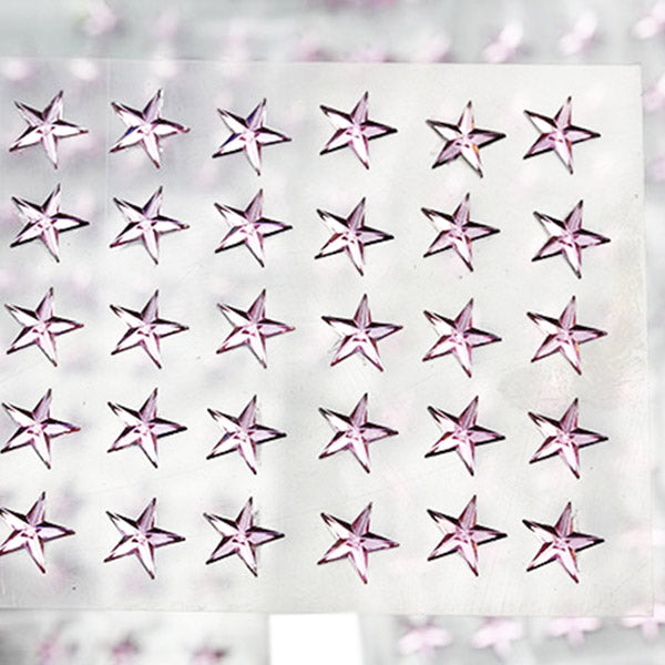 Pink Stick On Star Gems