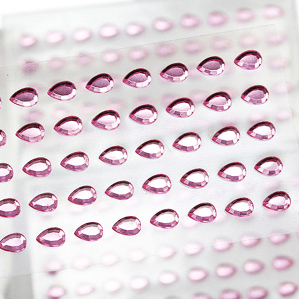 Pink Teardrop Stick On Gems - 4x6mm - 250 Pieces