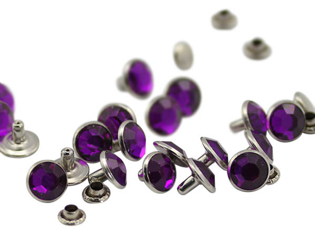 Purple Amethyst Rhinestone Rivets