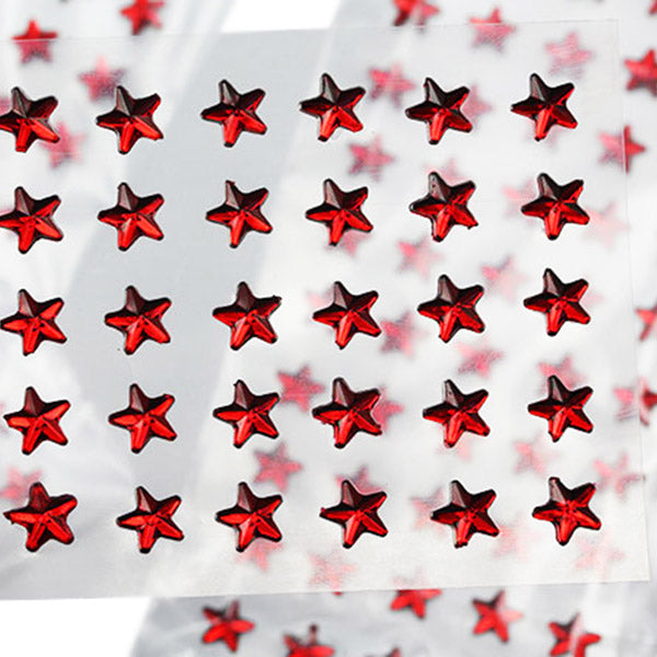 Red Stick On Star Gems