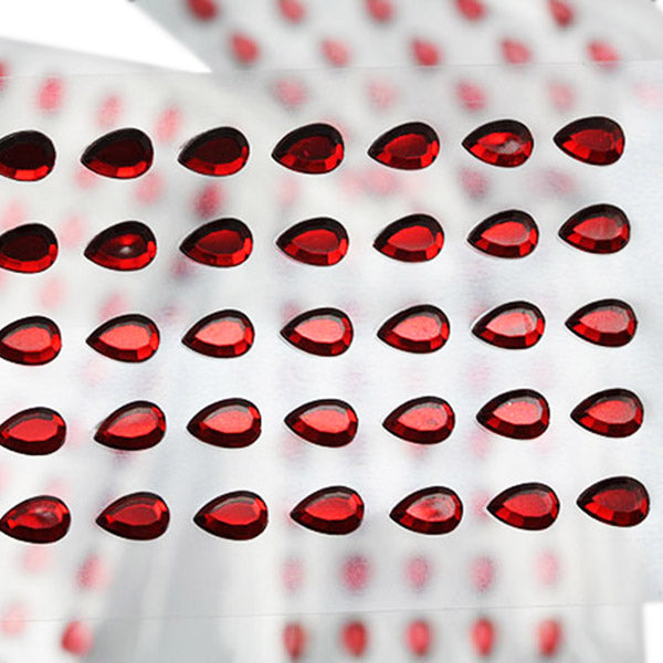 Red Teardrop Stick On Gems - 4x6mm - 250 Pieces