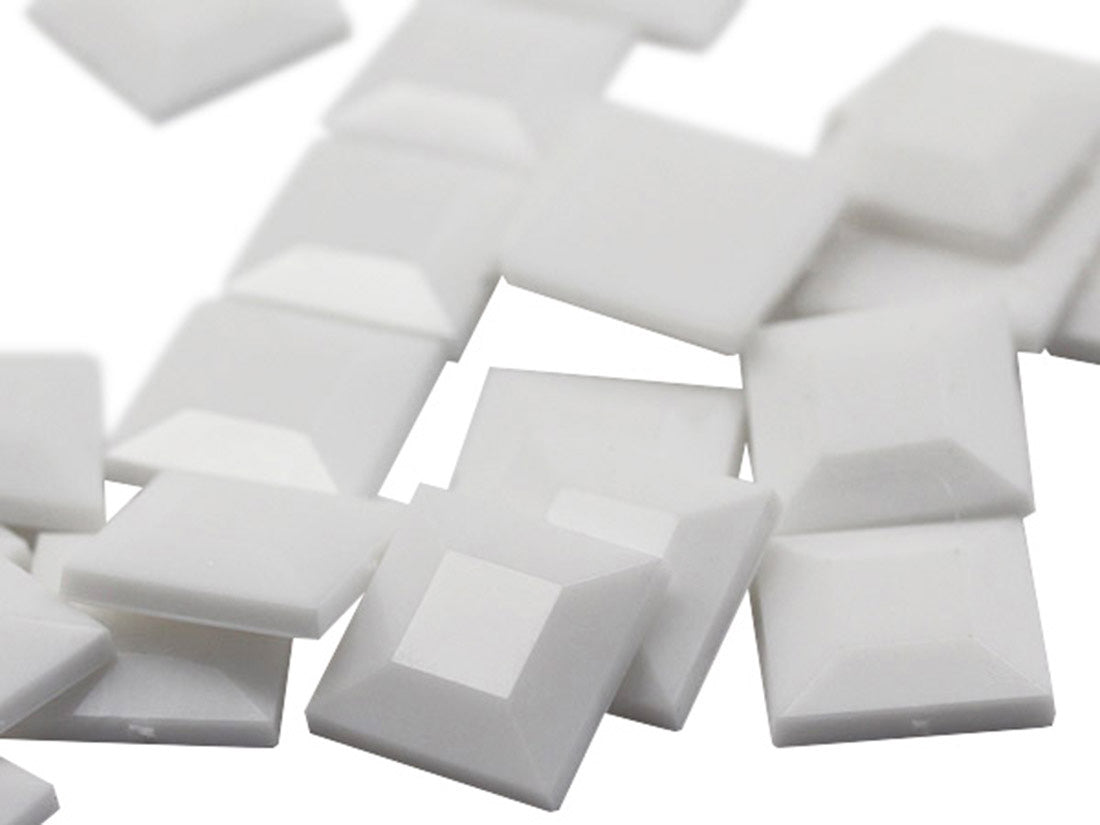 White Chalk Flat Back Square Gems