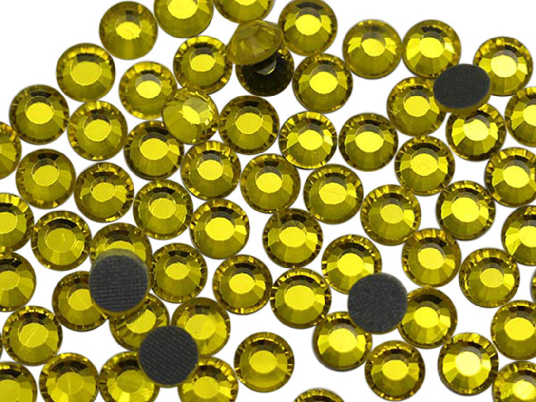 Yellow Citrine Hotfix Glass Rhinestones