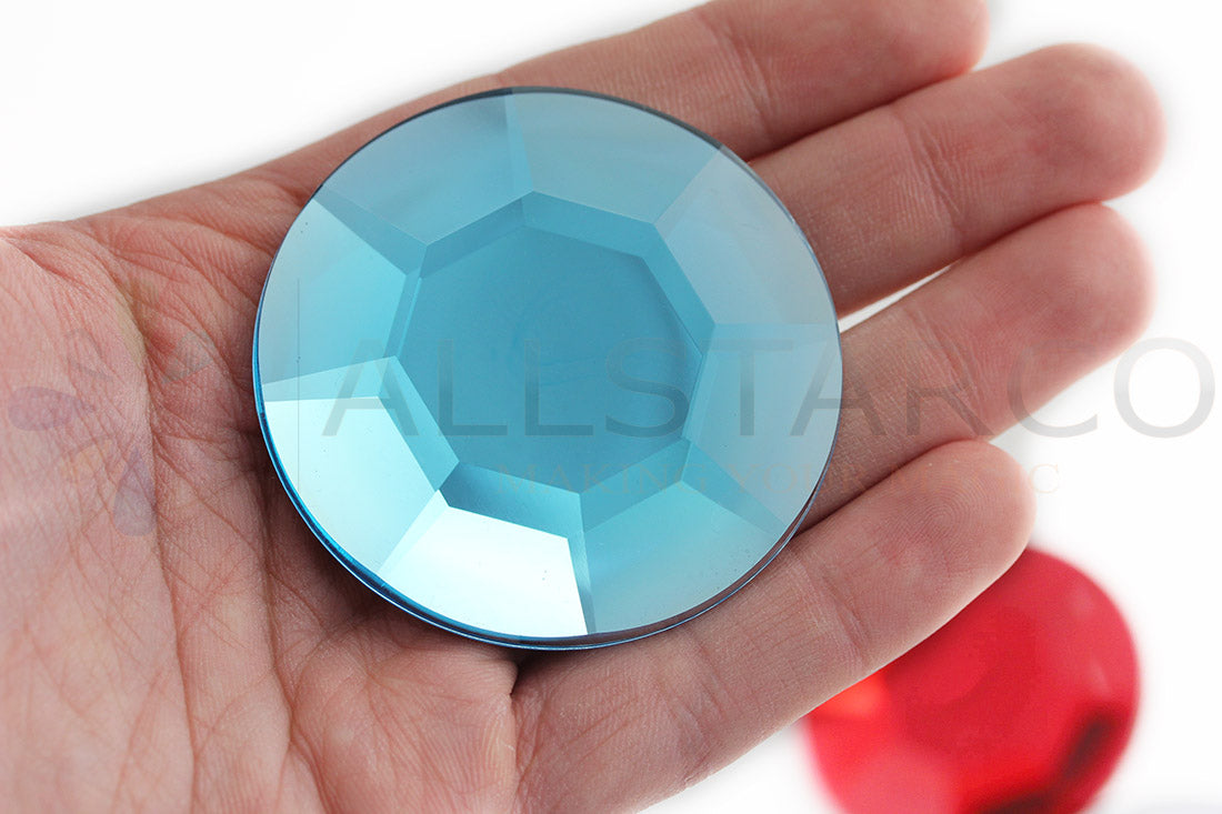 Blue Aqua Extra Large Flat Back Rhinestones