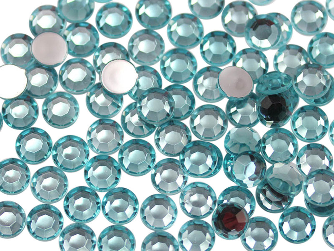 Blue Light Aqua Flat Back Rhinestones