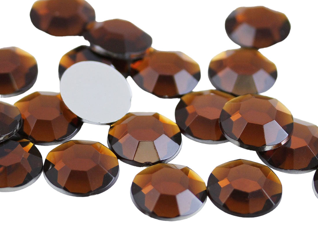 Brown Smokey Topaz Flat Back Rhinestones