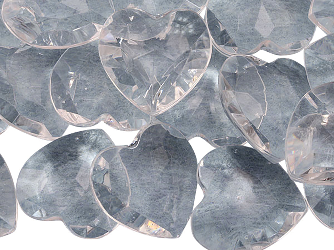 Crystal Clear Heart Point Back Gems - 27mm - 20 Pieces