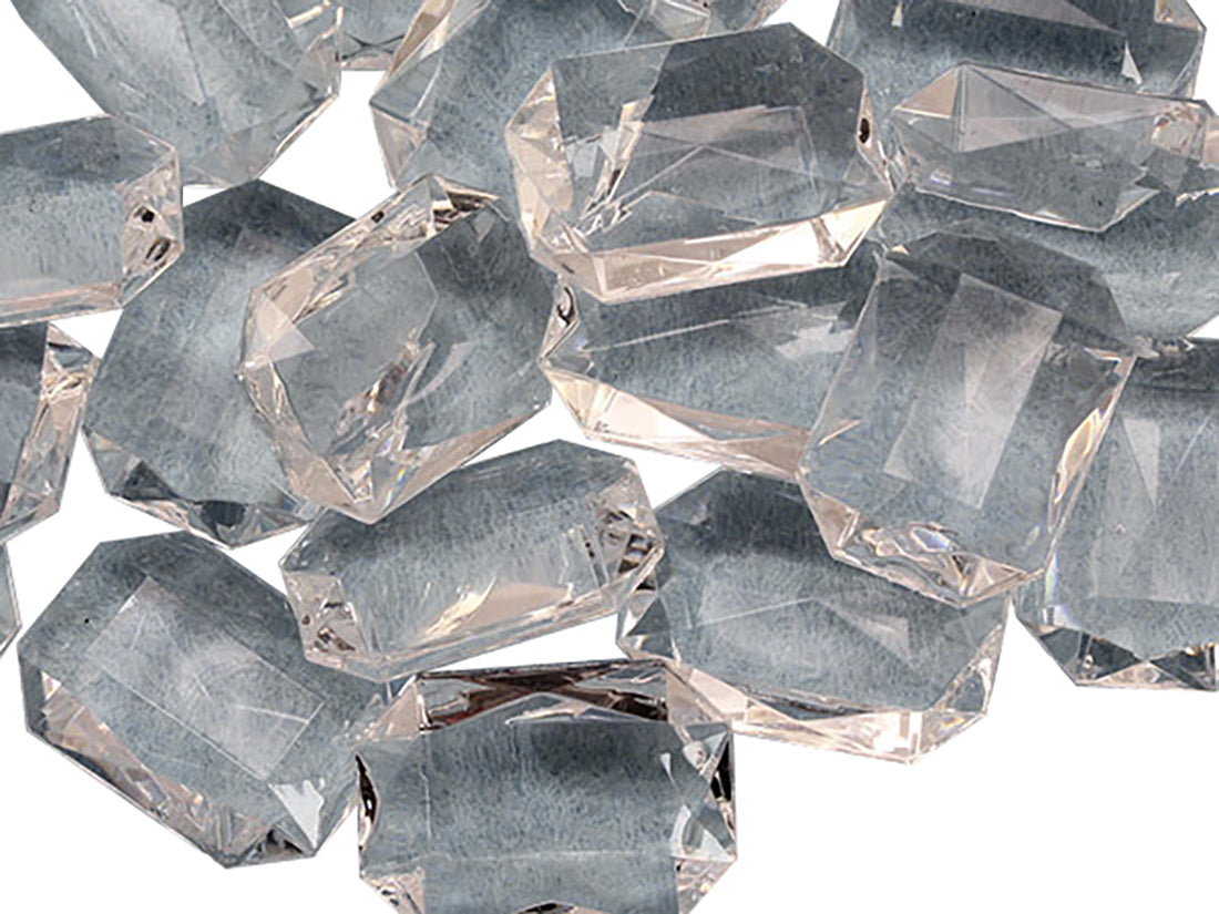 Crystal Clear Octagon Point Back Gems - 25x18mm - 40 Pieces