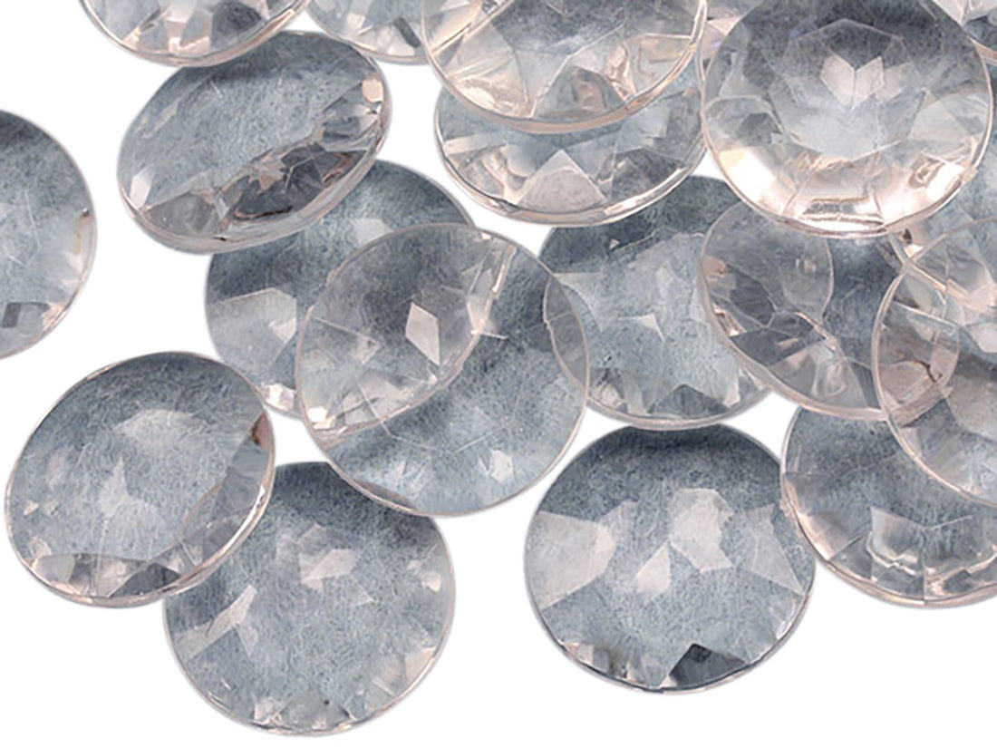 Crystal Clear Round Point Back Gems - 27mm - 25 Pieces