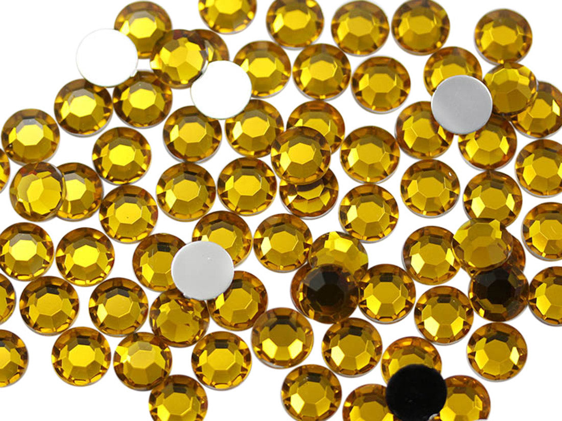 Gold Topaz Flat Back Rhinestones