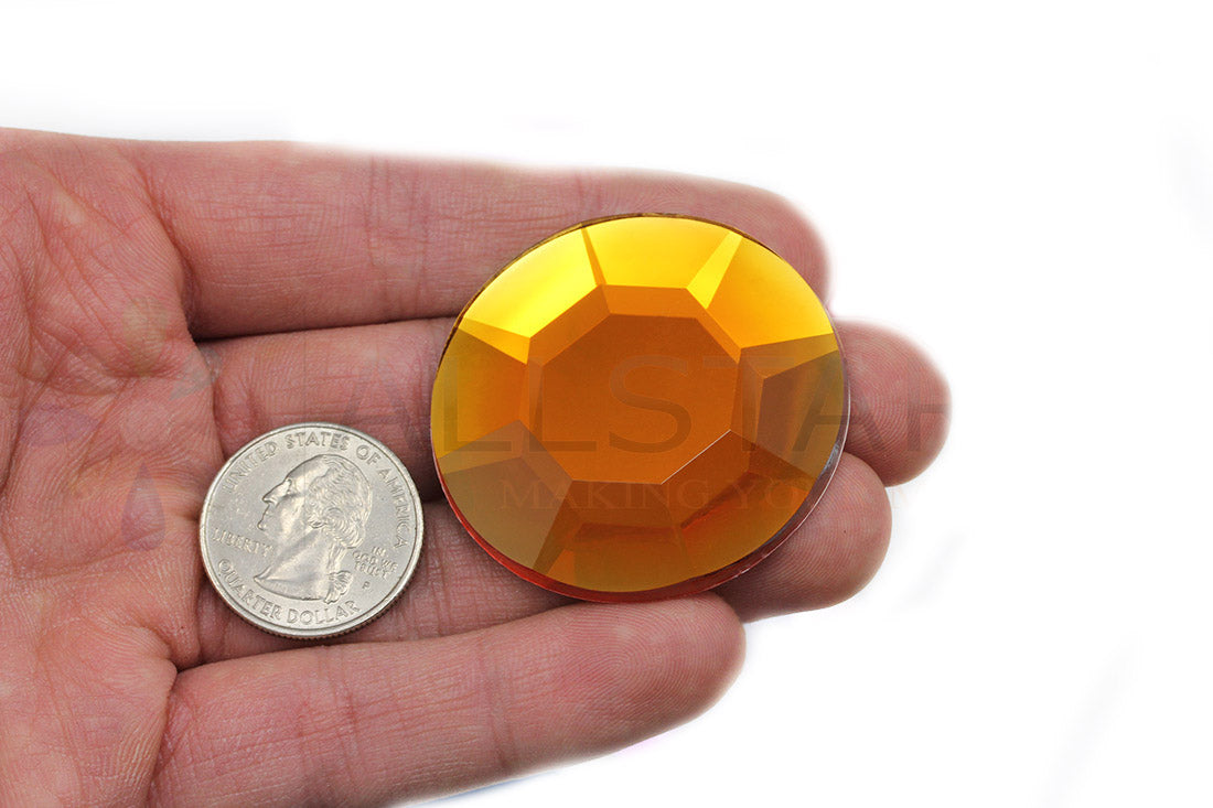 Orange Hyacinth Extra Large Flat Back Rhinestones - 45mm