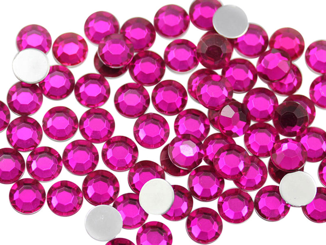 Pink Fuchsia Flat Back Rhinestones