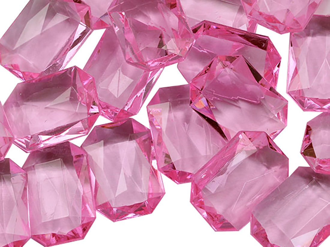 Pink Octagon Point Back Gems - 25x18mm - 40 Pieces
