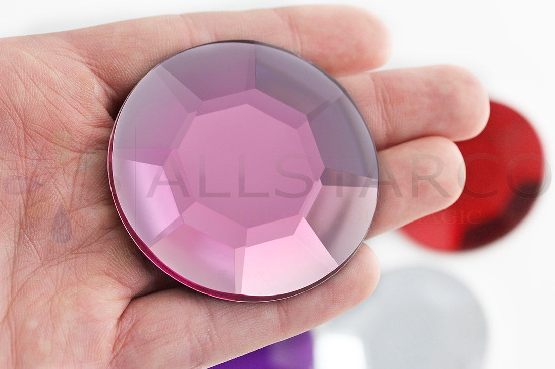 Pink Rose Extra Large Flat Back Rhinestones