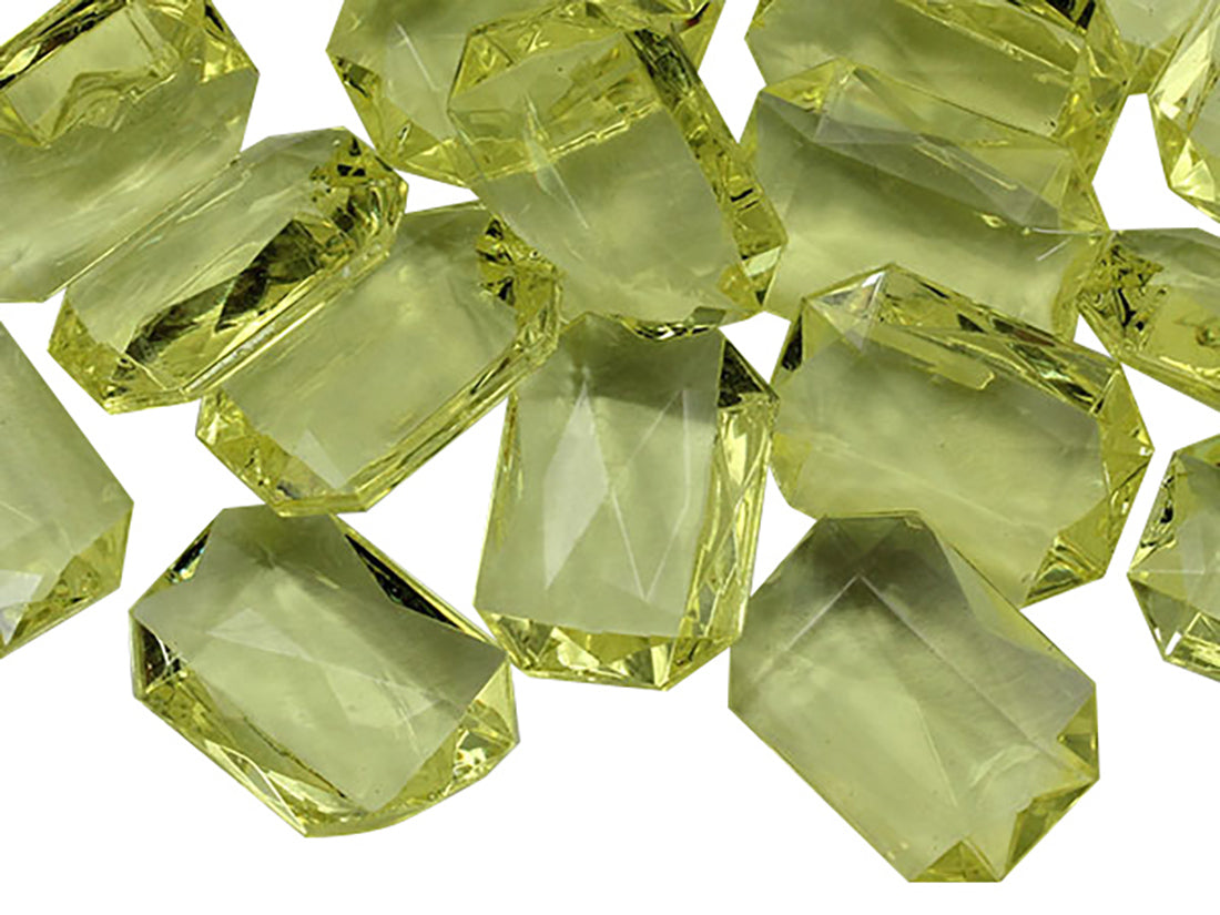 Yellow Octagon Point Back Gems - 25x18mm - 40 Pieces