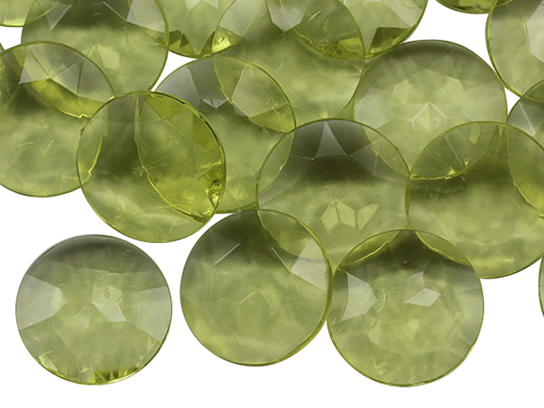 Yellow Round Point Back Gems - 27mm - 25 Pieces