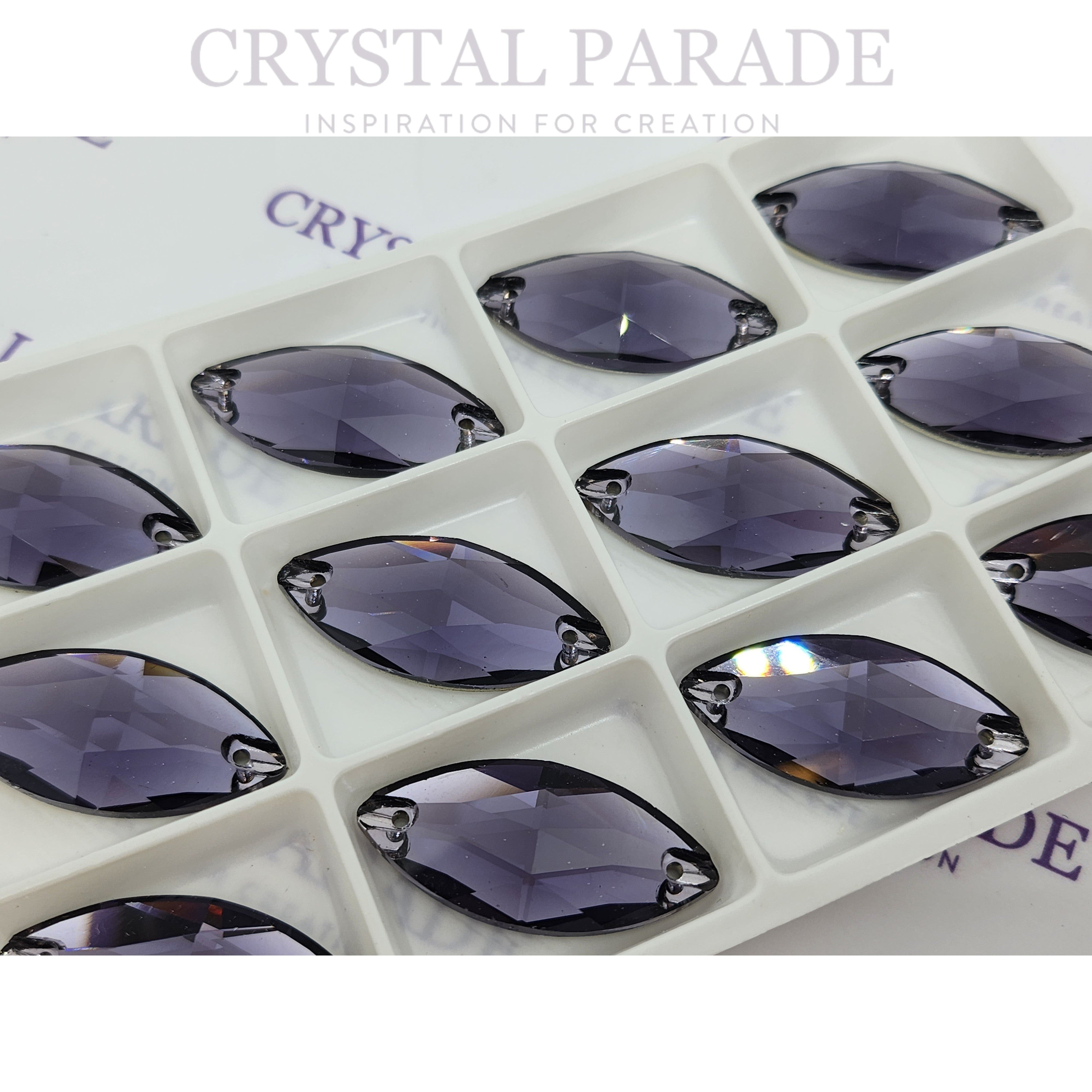 Zodiac Crystal Navette Sew on Stone - Amethyst