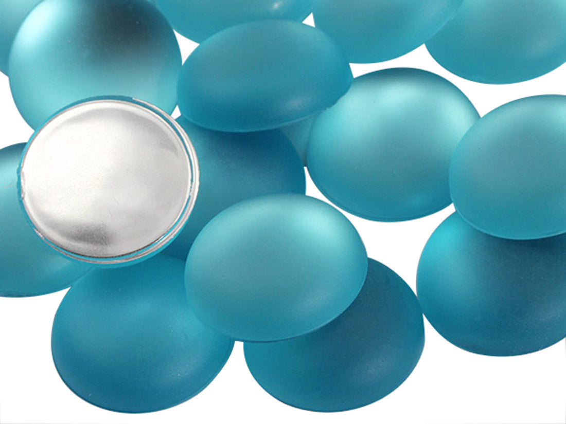 Blue Aqua Frosted Round Gems