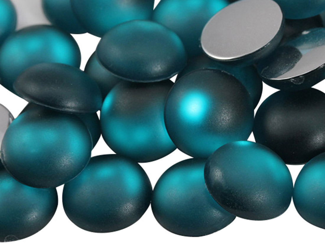 Blue Aquamarine Frosted Round Gems - 11mm - 50 Pieces