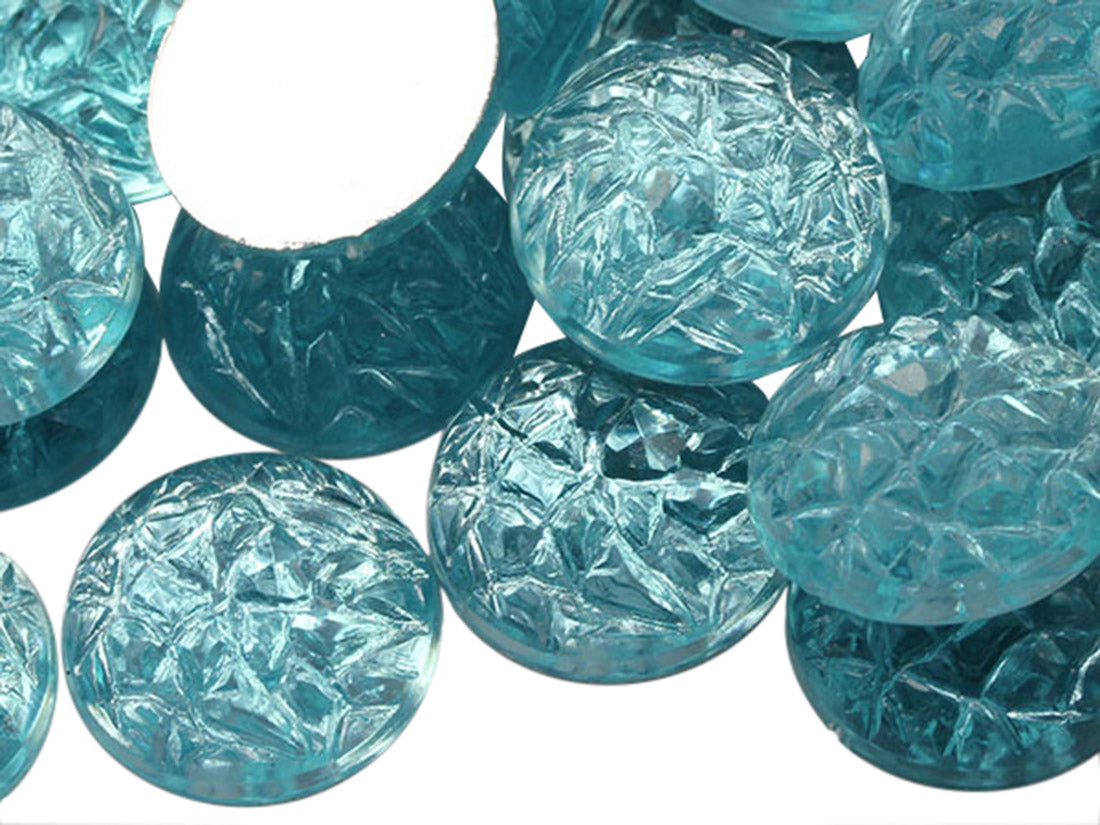 Blue Light Aqua Round Baroque Cabochons