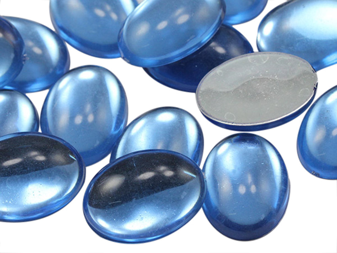 Blue Light Sapphire Oval Flat Back Cabochons