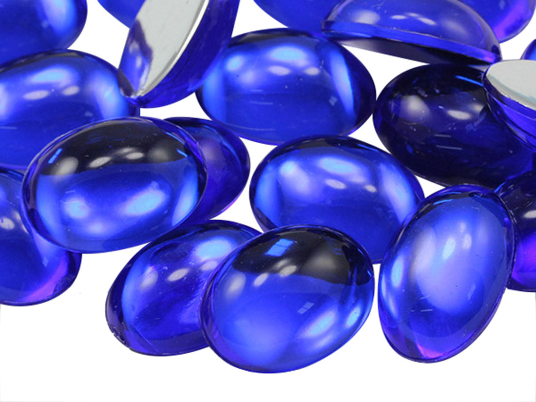 Blue Sapphire Oval Flat Back Cabochons