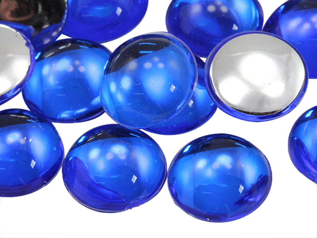 Blue Sapphire Round Flat Back Cabochons