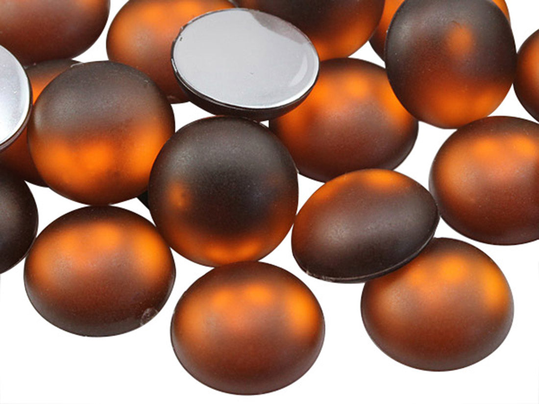 Brown Smoke Topaz Frosted Round Gems - 11mm - 50 Pieces