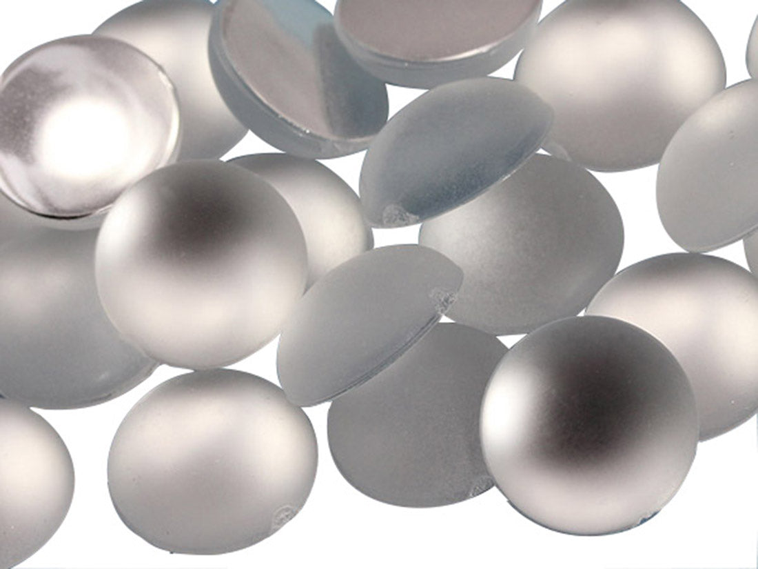 Crystal Clear Frosted Round Gems - 11mm - 50 Pieces