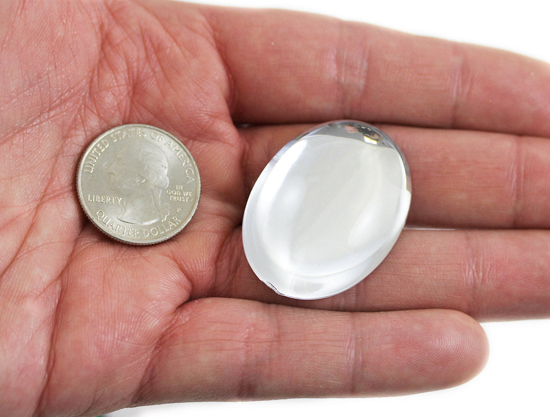 Crystal Clear Oval Extra Large Flat Back Cabochons- 40x30mm - 4 Pieces