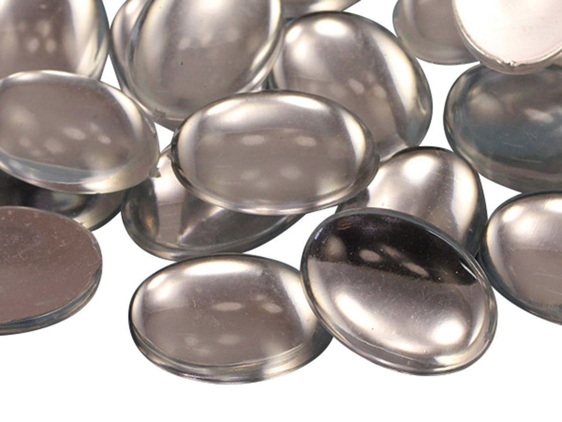 Crystal Clear Oval Flat Back Cabochons