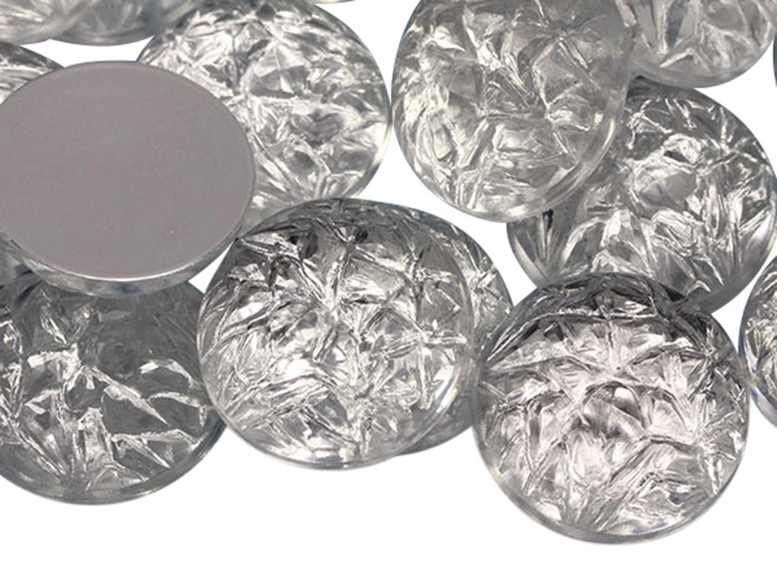 Crystal Clear Round Baroque Cabochons