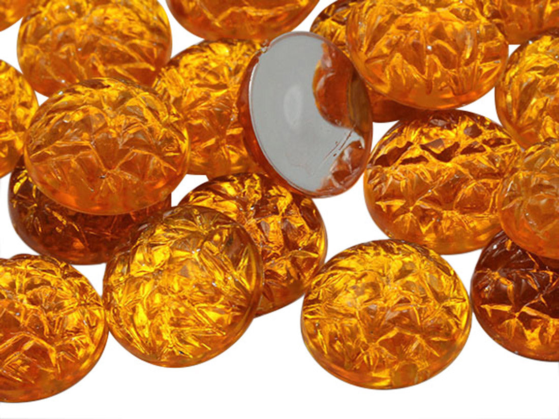 Gold Topaz Round Baroque Cabochons - 18mm
