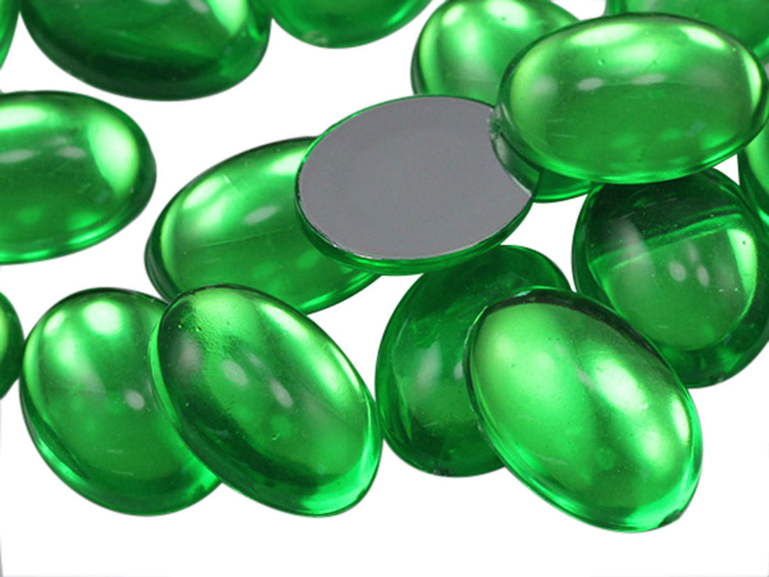 Green Peridot .PD2 Oval Flat Back Cabochons - 18x13mm - 25 Pieces