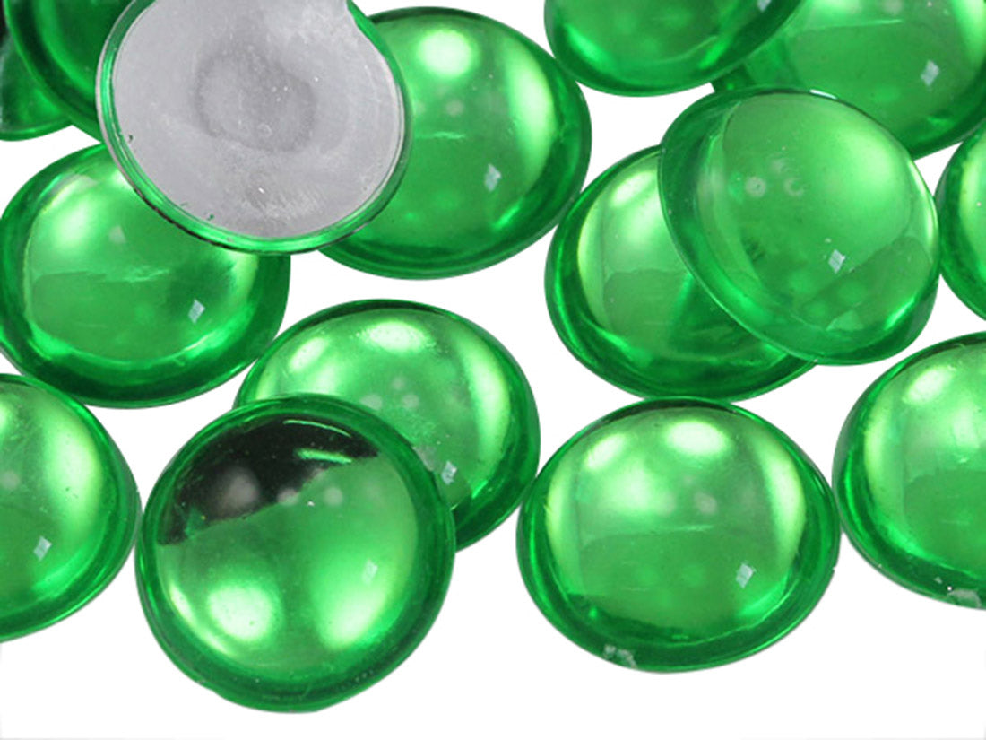 Green Peridot .PD2 Round Flat Back Cabochons