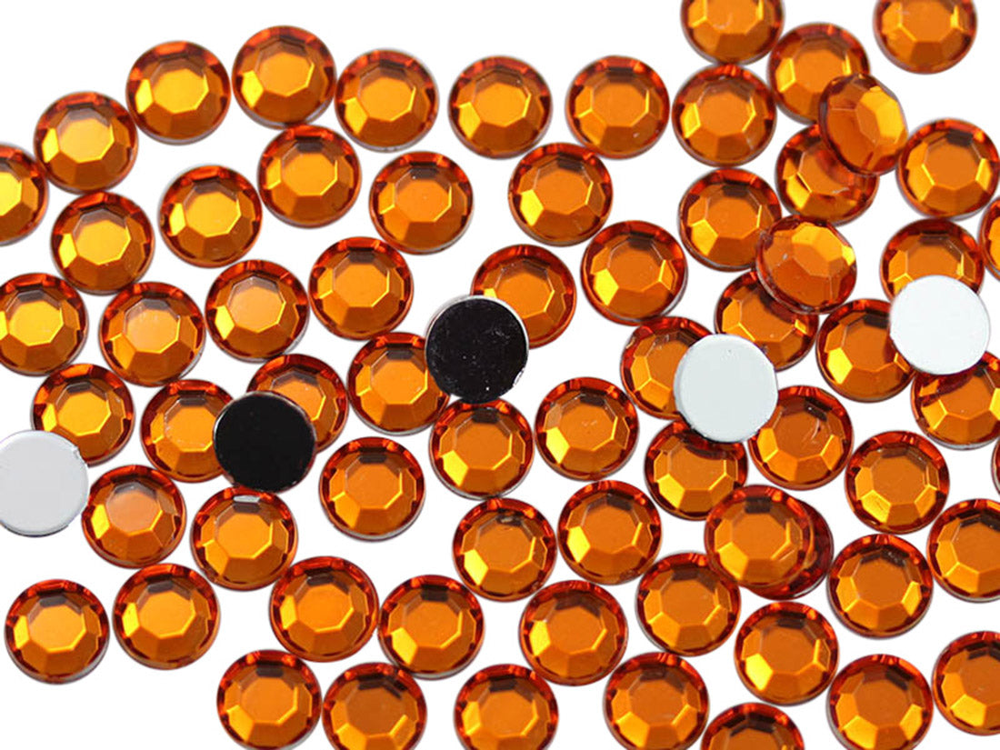 Orange Hyacinth Flat Back Rhinestones