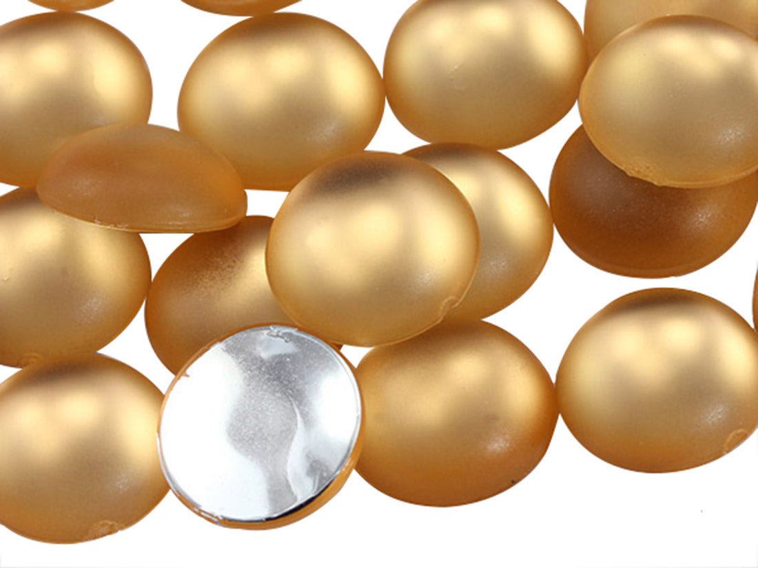 Orange Peach Frosted Round Gems - 11mm - 50 Pieces