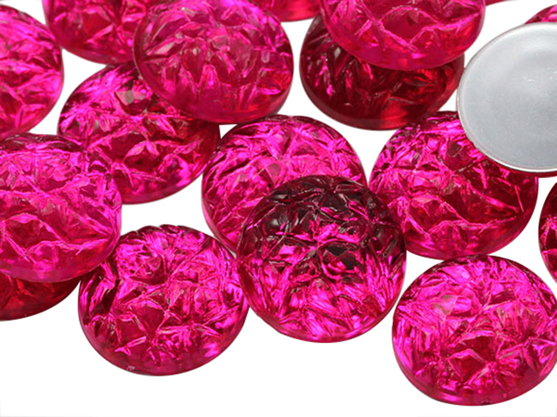 Pink Fuchsia Round Baroque Cabochons