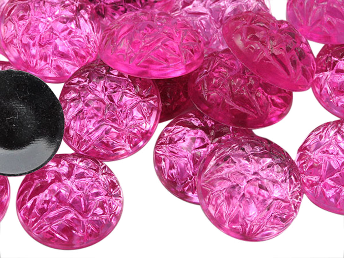 Pink Hot Round Baroque Cabochons