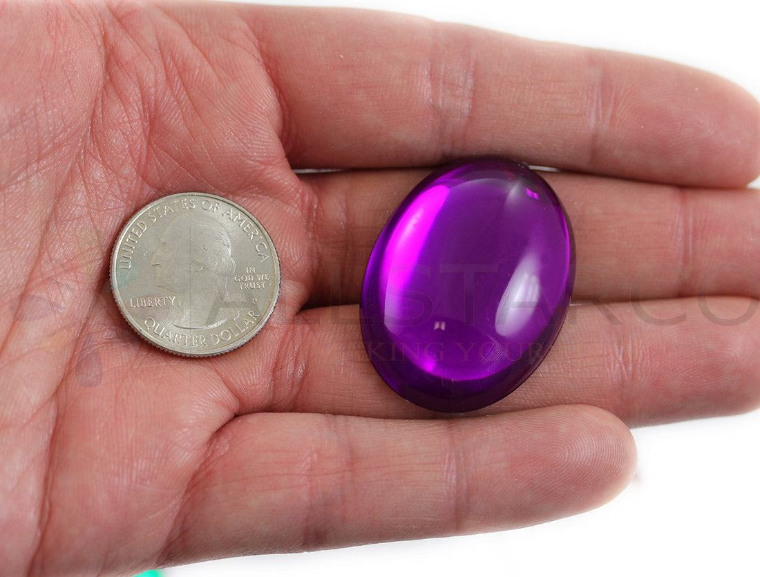 Purple Amethyst Oval Extra Large Flat Back Cabochons - 40x30mm - 4 Pieces