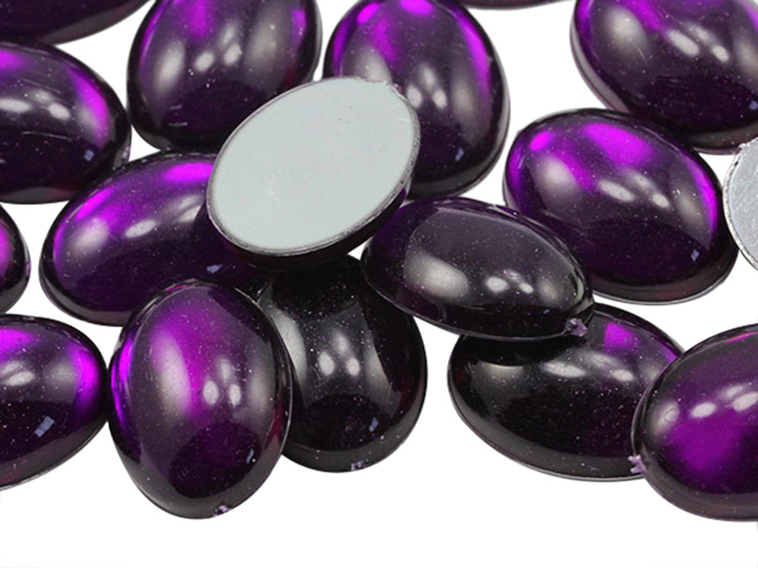 Purple Amethyst Oval Flat Back Cabochons