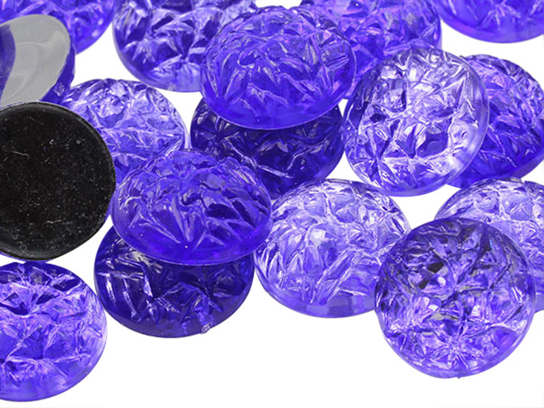 Purple Violet Round Baroque Cabochons - 18mm