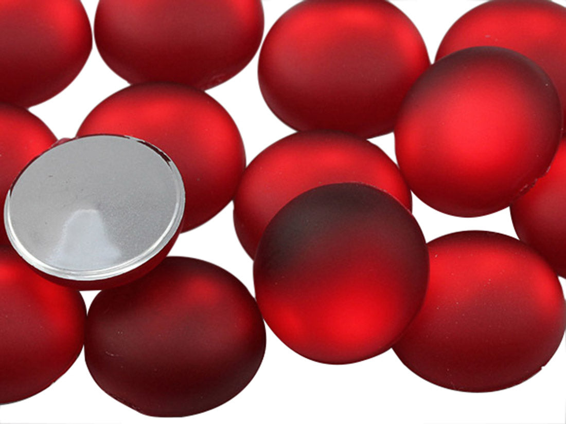 Red Ruby Frosted Round Gems